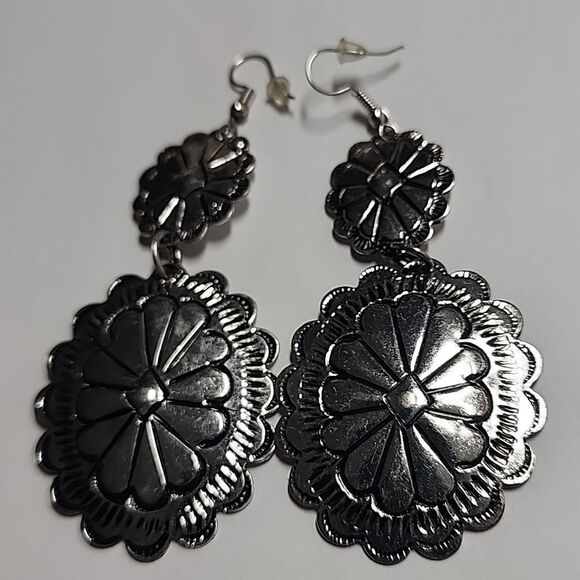 Silver Dangle Earrings - Picture 2 of 3